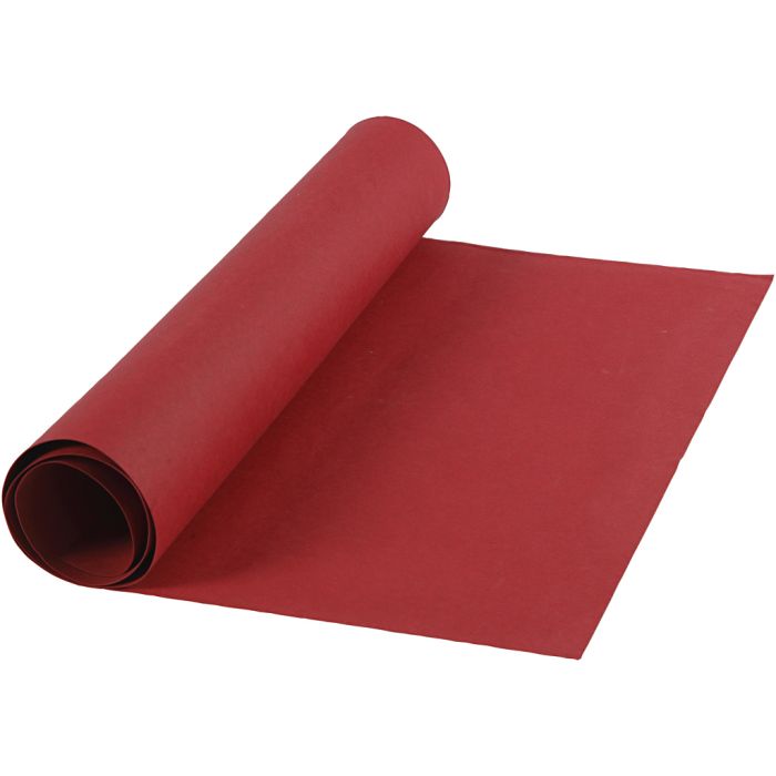 Papel imitación cuero, A: 50 cm, una cara de color, 350 gr, rojo, 1 m/ 1 rollo