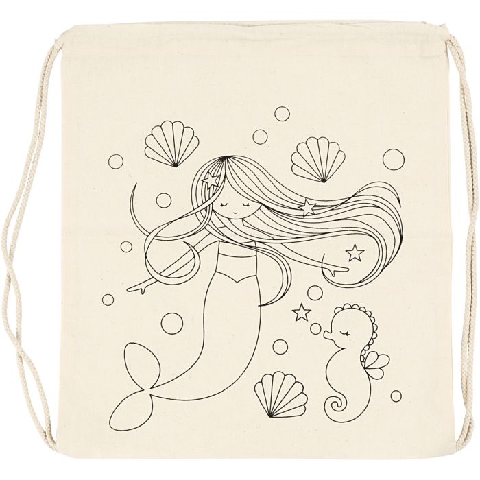 Mochila, Sirena, medidas 37x41 cm, 110 gr, color natural claro, 1 ud