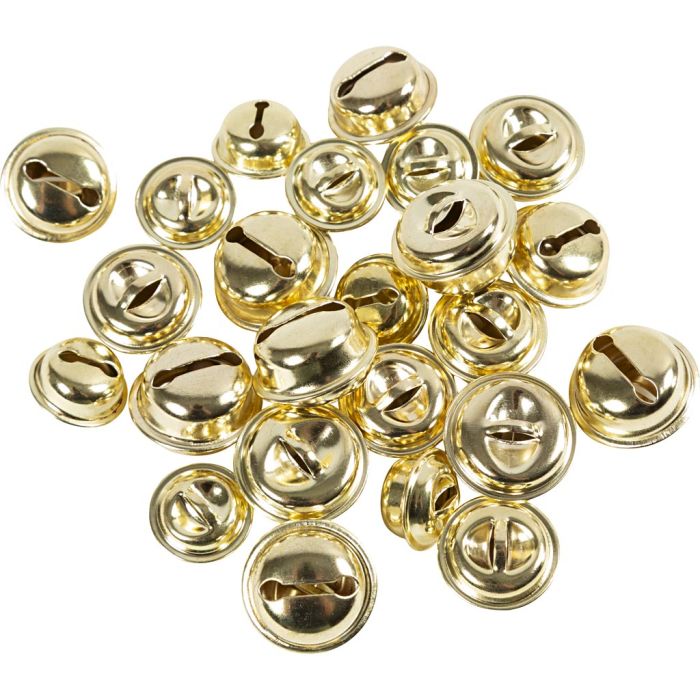 Cascabel, medidas 13+15+17 mm, colores metálicos, 24 ud/ 1 paquete