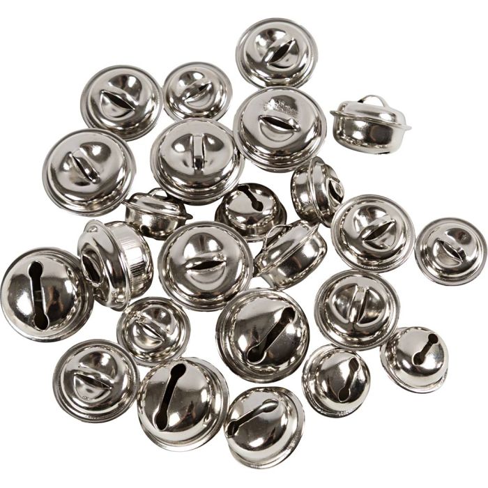 Cascabel, medidas 13+15+17 mm, plata, 24 ud/ 1 paquete