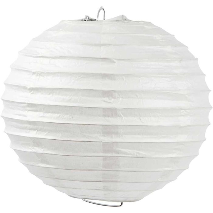 Lámpara de papel de arroz, Redondo, dia 20 cm, blanco, 1 ud