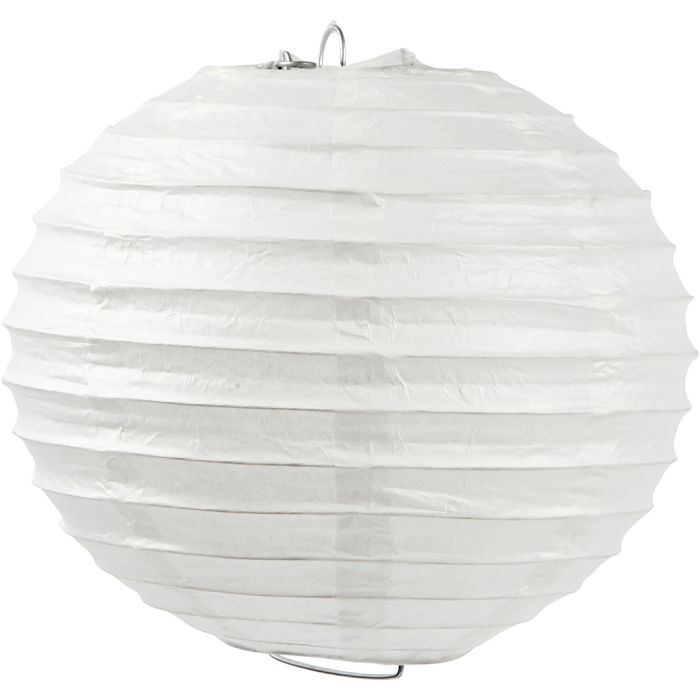 Lámpara de papel de arroz, Redondo, dia 35 cm, blanco, 1 ud