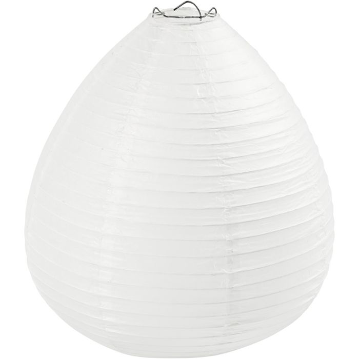 Lámpara de papel de arroz, Gota de lluvia, A: 27 cm, dia 25 cm, blanco, 1 ud
