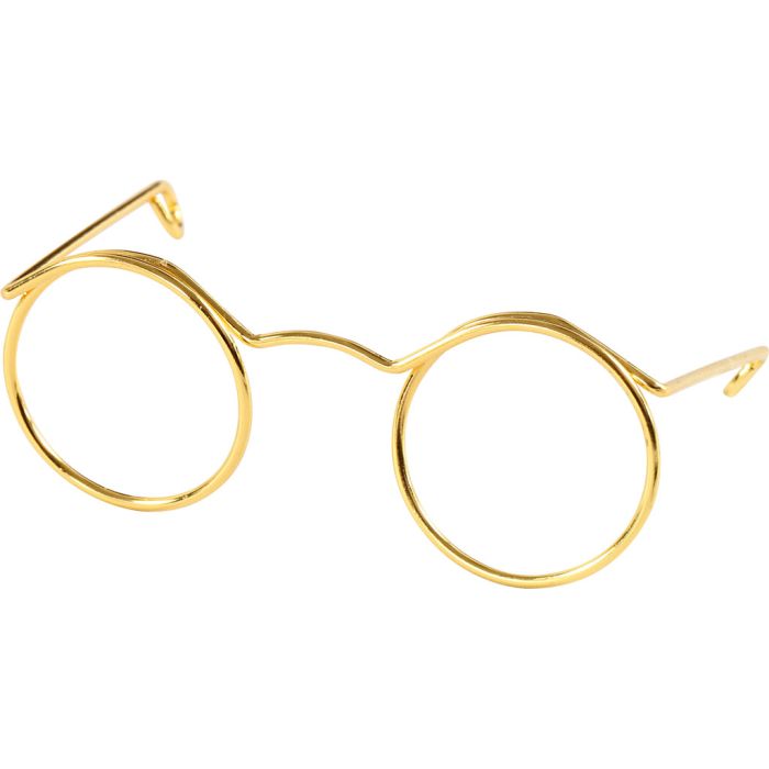 Gafas novelty, A: 50 mm, medida agujero 17 mm, dorado, 10 ud/ 1 paquete