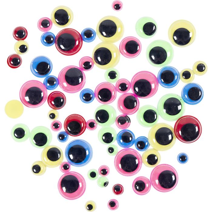 Ojos Móviles, dia 5-14 mm, surtido de colores, 200 ud/ 1 paquete