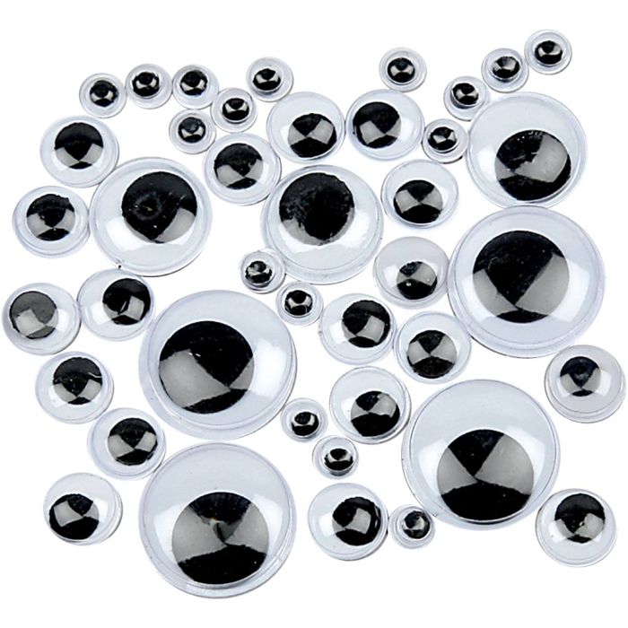 Ojos Móviles, sin adhesivo, dia 4-20 mm, 1100 stdas/ 1 paquete
