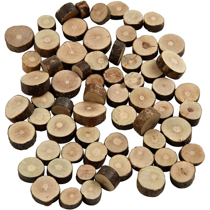 Madera mixta, dia 10-15 mm, grosor 5 mm, 230 gr/ 1 paquete