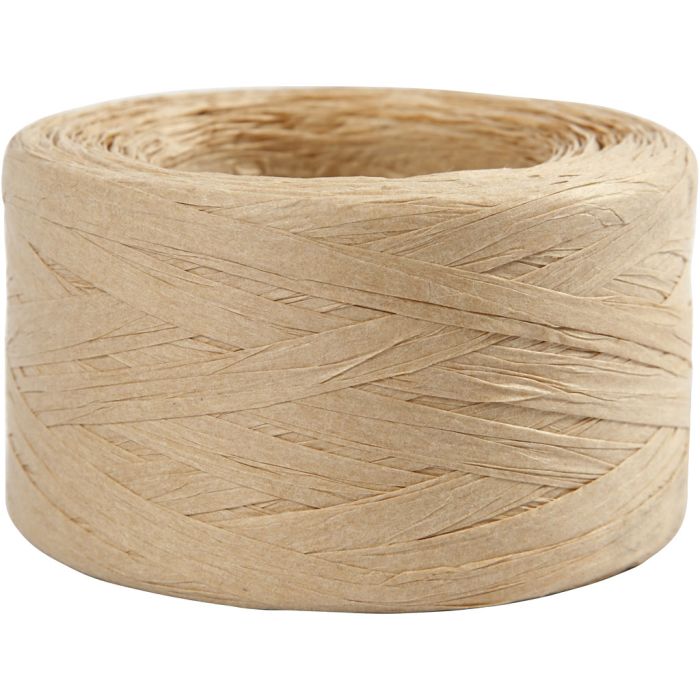 Hilo de Rafia de Papel, A: 7-8 mm, arena, 100 m/ 1 rollo