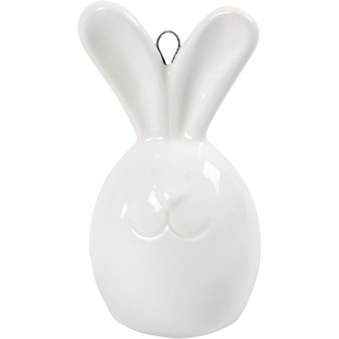 Conejo, A: 6,7 cm, dia 3,6 cm, blanco, 3 ud/ 1 paquete