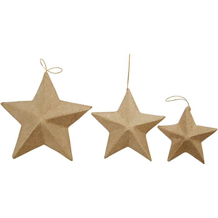 Estrellas, dia 7,5+10+12,5 cm, 6 ud/ 1 paquete