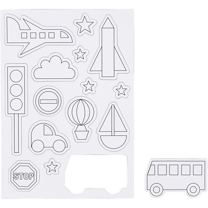 Imanes, Transportación, medidas 14,85x21 cm, 1 hoja