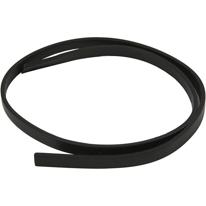 Cinturón de Cuero, A: 10 mm, grosor 3 mm, negro, 1 m/ 1 paquete