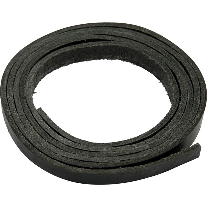 Correa de piel, A: 10 mm, grosor 3 mm, negro, 2 m/ 1 paquete