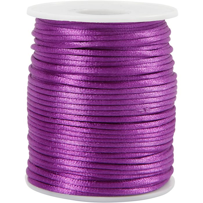 Cuerda satinada, grosor 2 mm, morado, 50 m/ 1 rollo