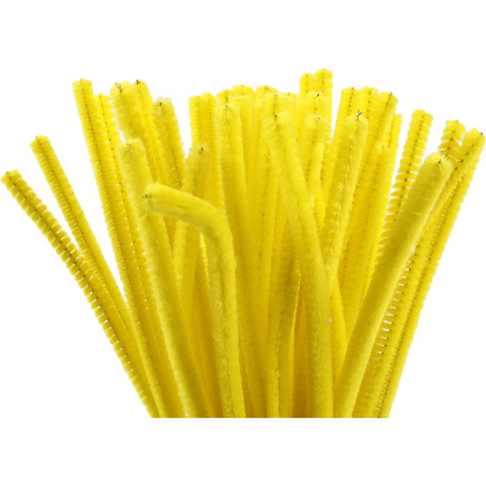 Chenilla, L. 30 cm, grosor 6 mm, amarillo, 50 ud/ 1 paquete