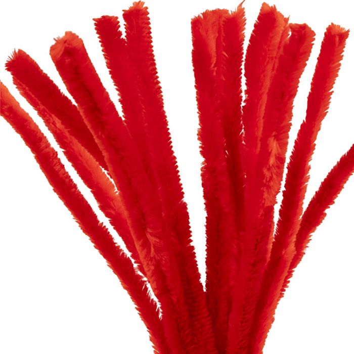Chenilla, L. 30 cm, grosor 15 mm, rojo, 15 ud/ 1 paquete