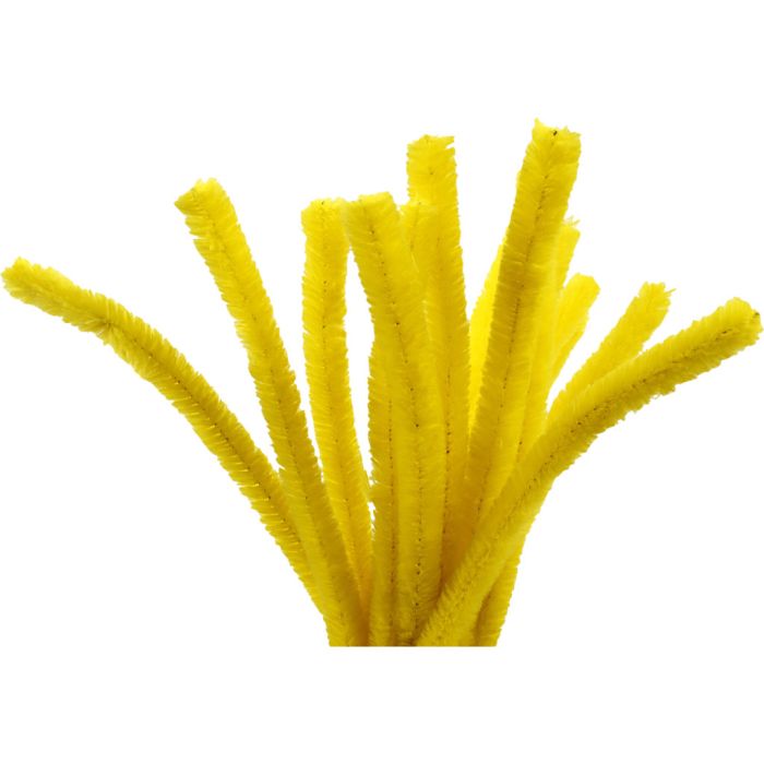 Chenilla, L. 30 cm, grosor 15 mm, amarillo, 15 ud/ 1 paquete