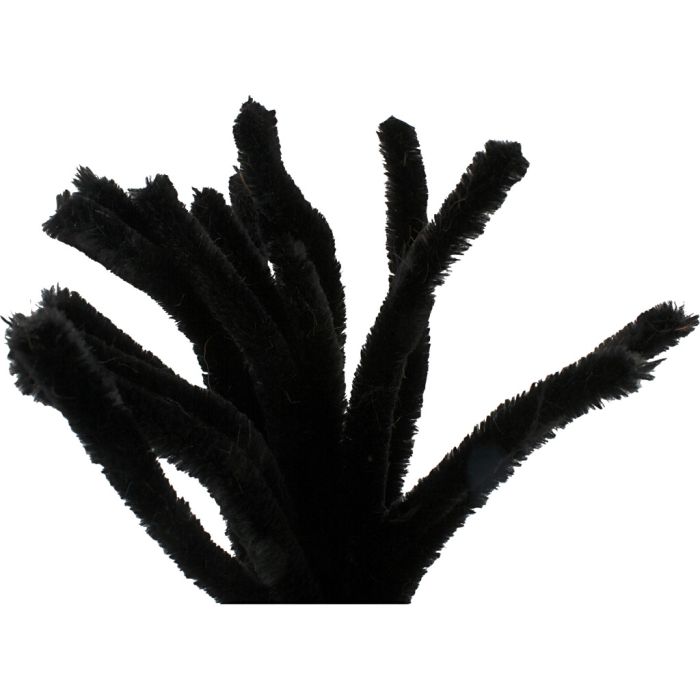 Chenilla, L. 30 cm, grosor 15 mm, negro, 15 ud/ 1 paquete