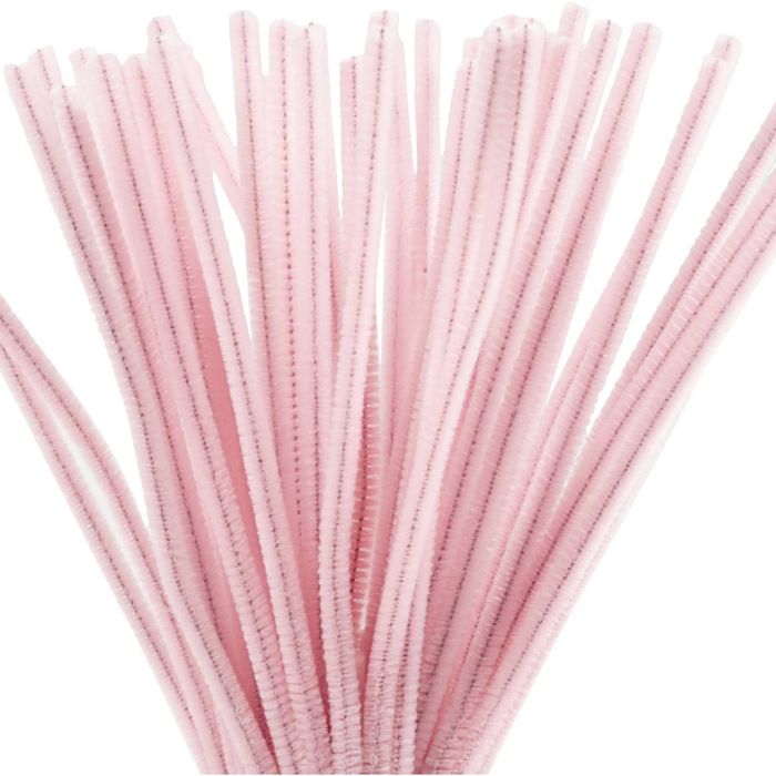 Chenilla, L. 30 cm, grosor 6 mm, rosado, 50 ud/ 1 paquete