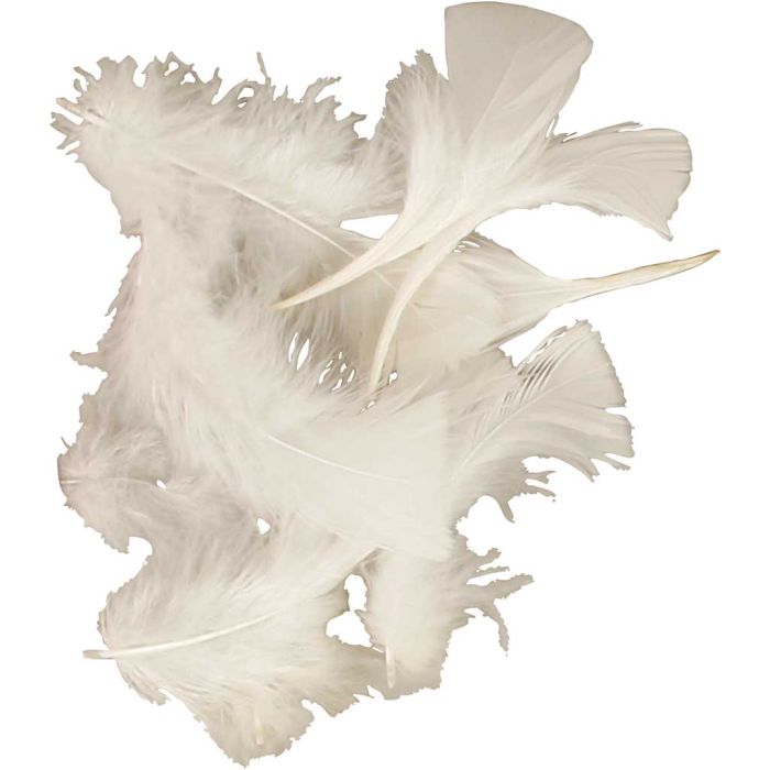 Plumón, medidas 7-8 cm, ca. 375 ud, blanco, 50 gr/ 1 paquete