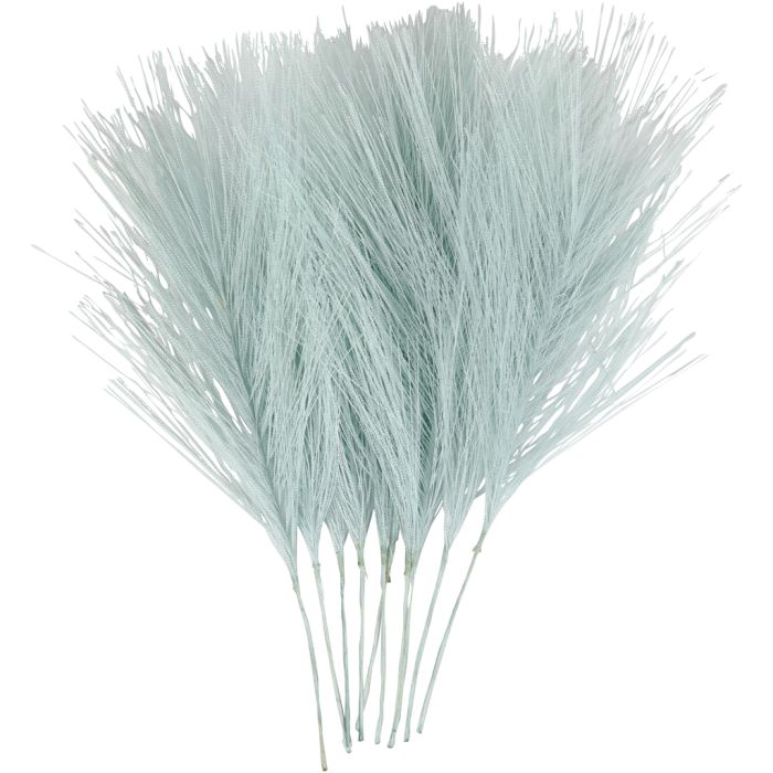 Plumas artificiales, L. 15 cm, A: 8 cm, azul claro, 10 ud/ 1 paquete