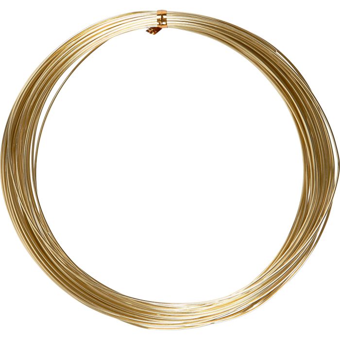 Alambre de aluminio, redondo, grosor 1 mm, dorado, 16 m/ 1 rollo