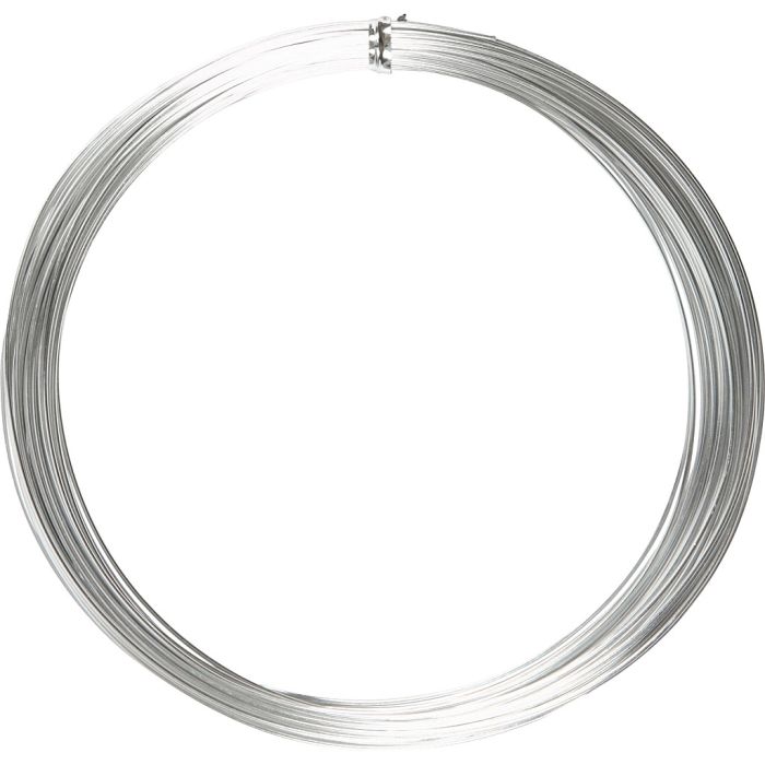 Alambre de aluminio, redondo, grosor 1 mm, plata, 16 m/ 1 rollo