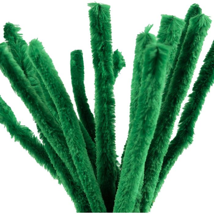Chenilla, L. 30 cm, grosor 15 mm, verde oscuro, 15 ud/ 1 paquete