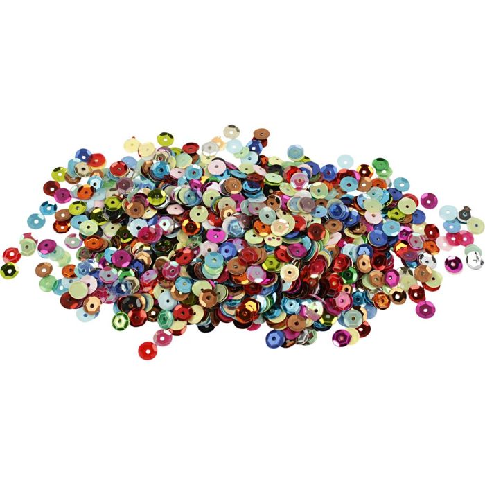 Lentejuelas redondas, círculo, dia 6 mm, 100 gr/ 1 paquete