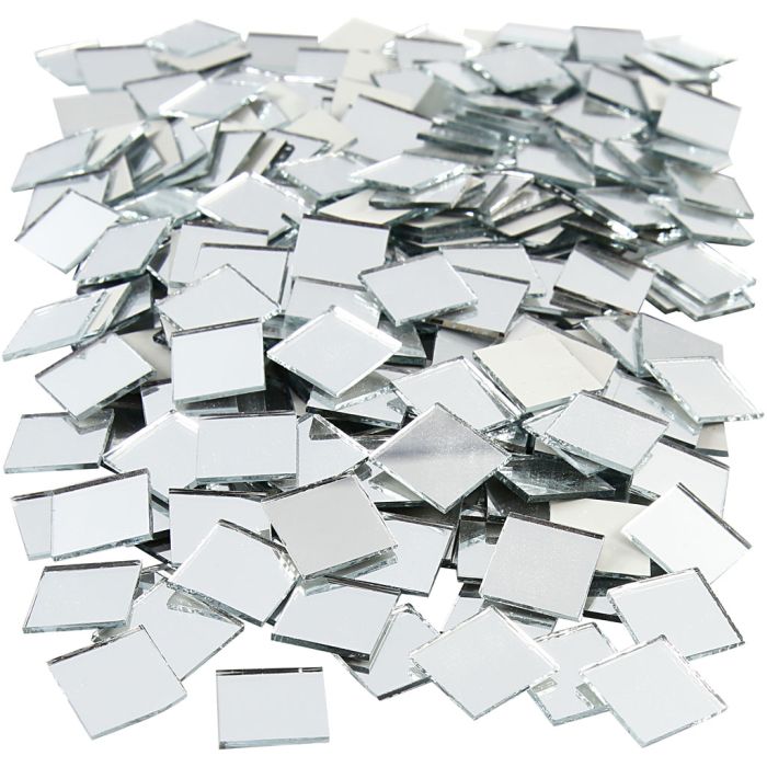 Piezas de espejo para mosaico, medidas 16x16 mm, grosor 1 mm, 500 ud/ 1 paquete