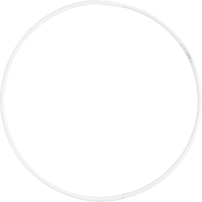 Aro de alambre metálico, dia 7 cm, grosor 2 mm, blanco, 1 ud