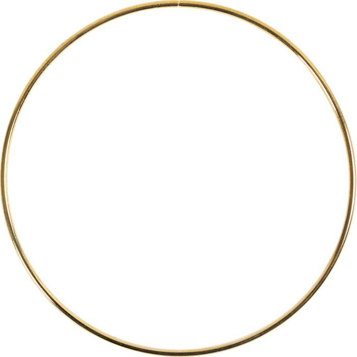 Aro de alambre metálico, dia 7 cm, grosor 2 mm, dorado, 1 ud