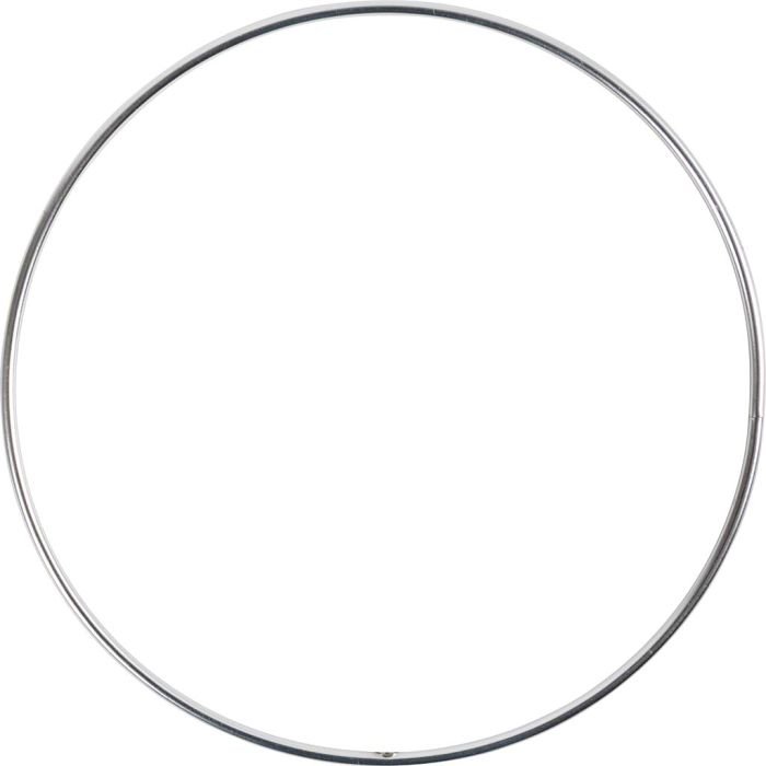 Aro de alambre metálico, dia 10 cm, grosor 2 mm, plata, 1 ud