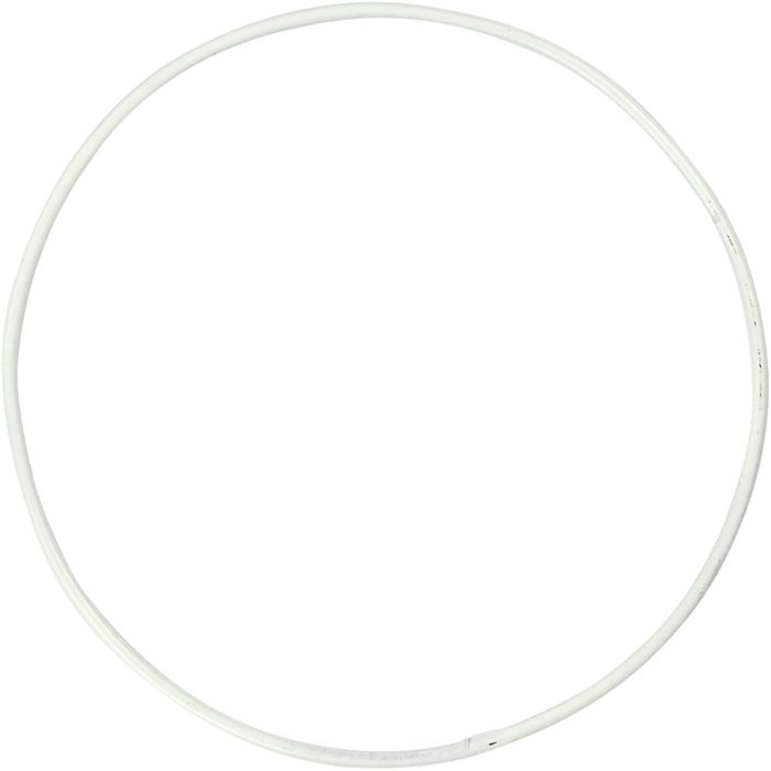 Aro de alambre metálico, dia 10 cm, grosor 2 mm, blanco, 10 ud/ 1 paquete