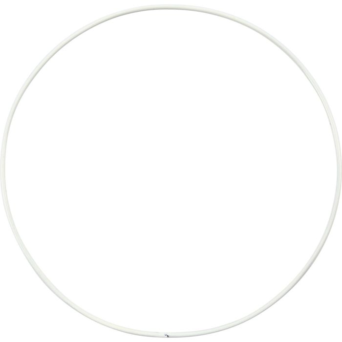 Aro de alambre metálico, dia 15 cm, grosor 2 mm, blanco, 10 ud/ 1 paquete