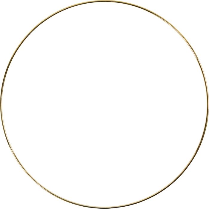 Aro de alambre metálico, dia 30 cm, grosor 3 mm, dorado, 1 ud