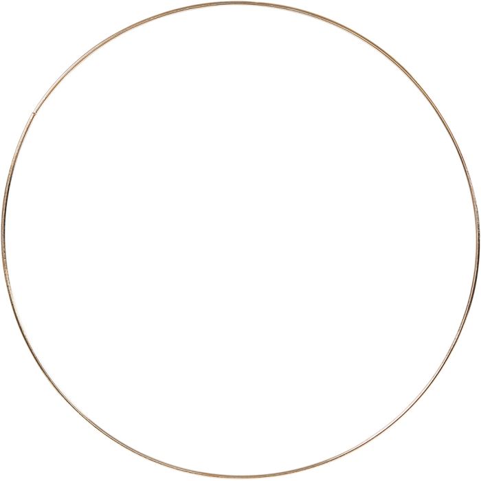 Aro de alambre metálico, dia 30 cm, grosor 3 mm, dorado, 1 ud