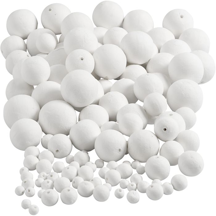 Bola, dia 12+15+20+30+40+50 mm, blanco, 240 ud/ 1 paquete