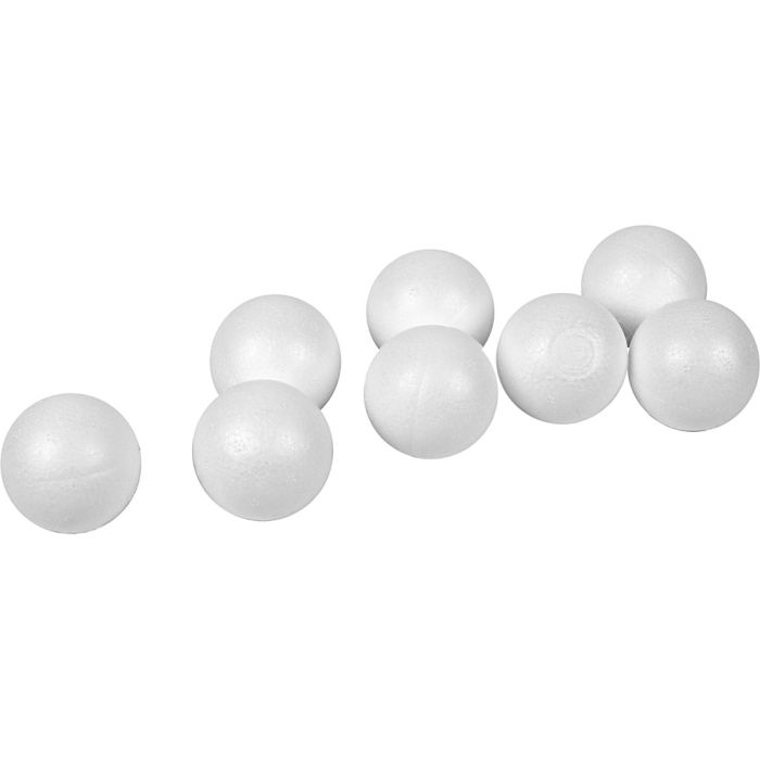 Bolas de poliestireno, dia 4 cm, blanco, 100 ud/ 1 paquete