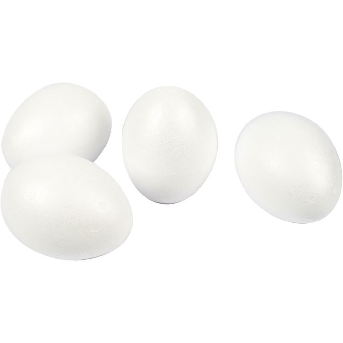 Huevos de poliestireno, A: 10 cm, blanco, 25 ud/ 1 paquete