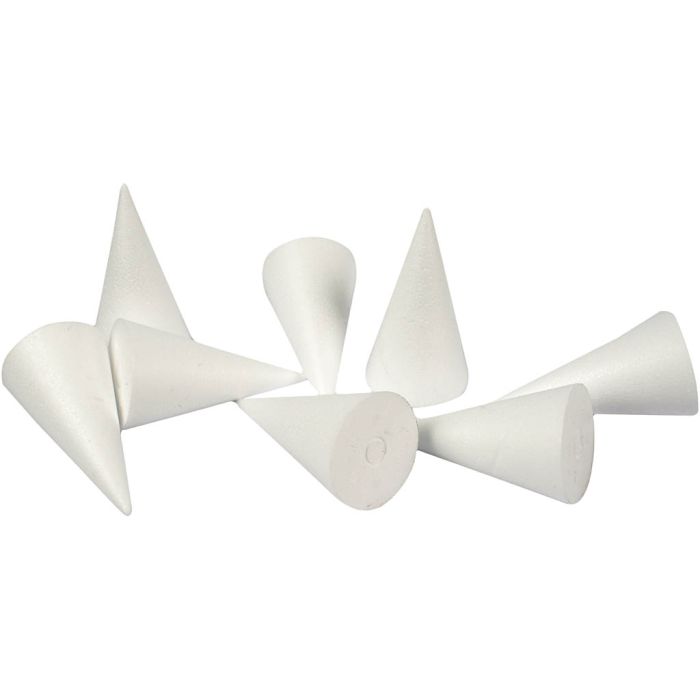 Cono , A: 11 cm, dia 5,5 cm, blanco, 50 ud/ 1 paquete