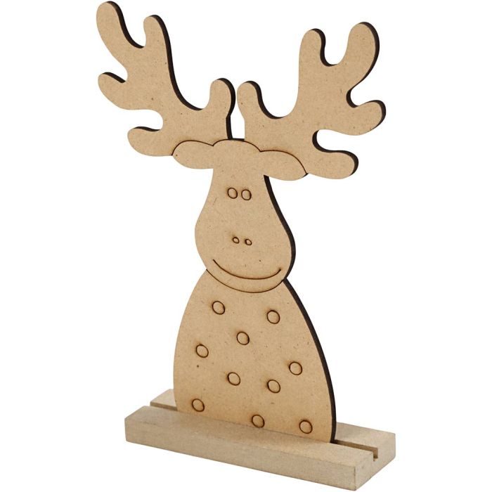 Figura de Navidad, Reno, A: 15 cm, P: 3 cm, A: 11 cm, grosor 3 mm, 1 ud