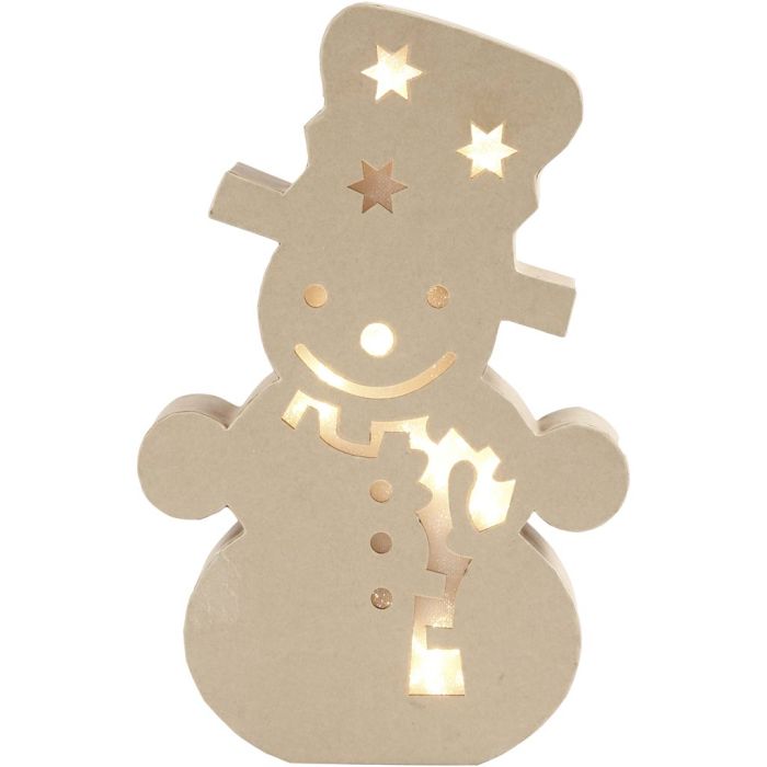 Figura con luz en el interior, Muñeco de nieve, A: 27 cm, P: 4 cm, A: 17,5 cm, 1 ud