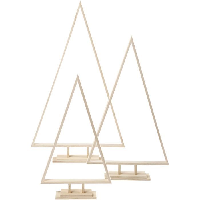 Árboles de navidad, A: 40+50+60 cm, A: 22,5+29+35 cm, 3 ud/ 1 paquete
