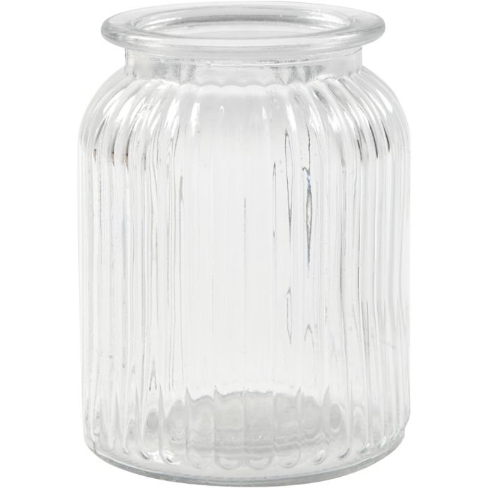 Frasco de cristal, A: 14,5 cm, dia 11 cm, medida agujero 7 cm, 6 ud/ 1 paquete
