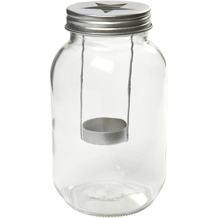 Farolillo de cristal, A: 18 cm, dia 10 cm, 1 ud