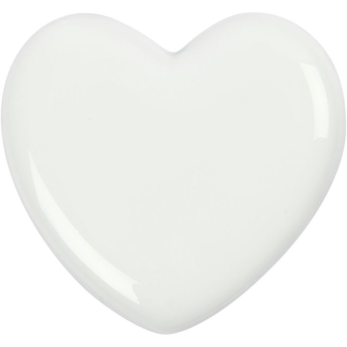 Corazón, medidas 6,5x6,5 cm, grosor 10 mm, blanco, 20 ud/ 1 paquete