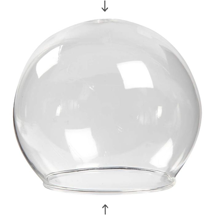 Bola colgante de cristal sin base, A: 6,5 cm, dia 8 cm, medida agujero 5 cm, transparente, 4 ud/ 1 paquete