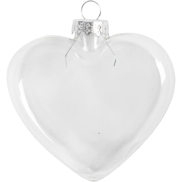 Corazón de cristal plano, A: 7,8 cm, A: 9 cm, 6 ud/ 1 paquete