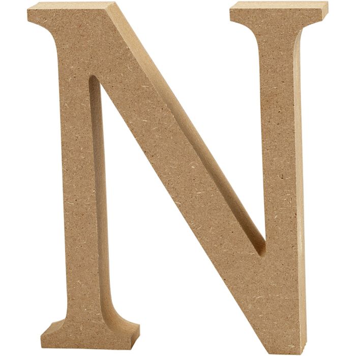 Letra, N, A: 13 cm, grosor 2 cm, 1 ud